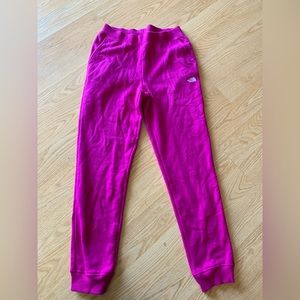 Hot pink north face sweats